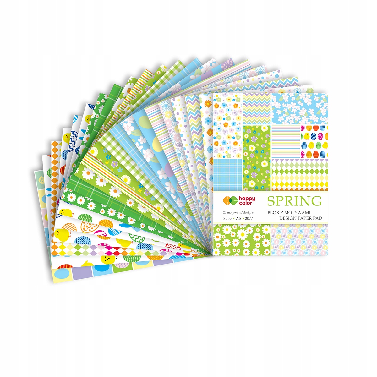 Blok z motywami SPRING A4 15ark. 30motyw,HAPPY COLOR HA3808 2030-S